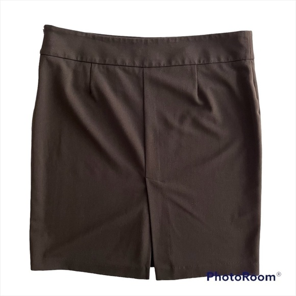 TOMMY HILFIGER Brown Midi Skirt Vintage Made in Canada. Sam’s solid skirt. Sz 14 - Picture 2 of 5